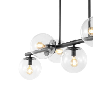 Luca Parisian 45.5" Modern Glam Iron Globe Linear LED Pendant